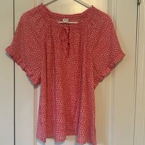 GAP coral keyhole blouse top Medium